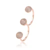 15246 Xuping simple stylish jewelry zircon pave set double circle shaped finger ring for girls