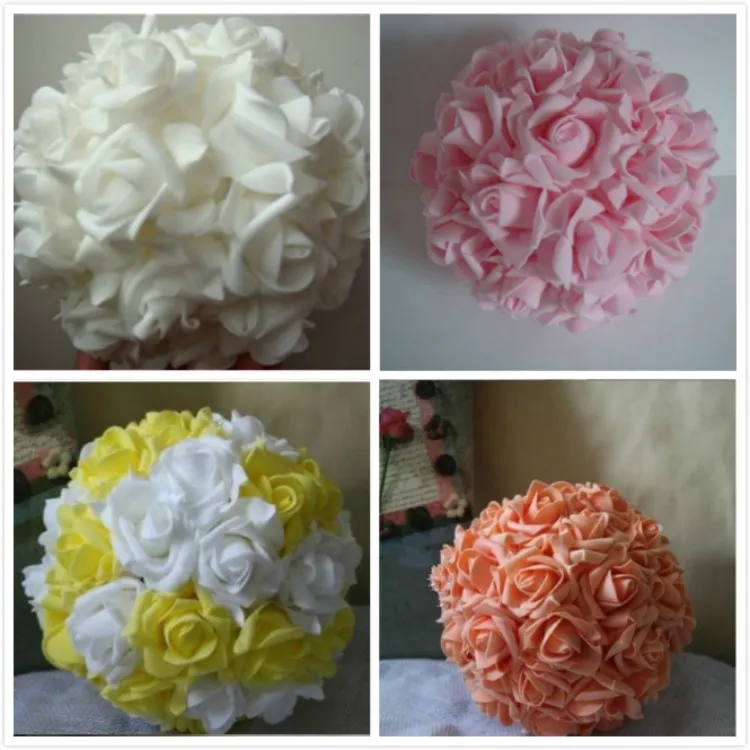 8 Inch Artificial Foam Rose Ball Kissing Ball Flower Centerpieces For