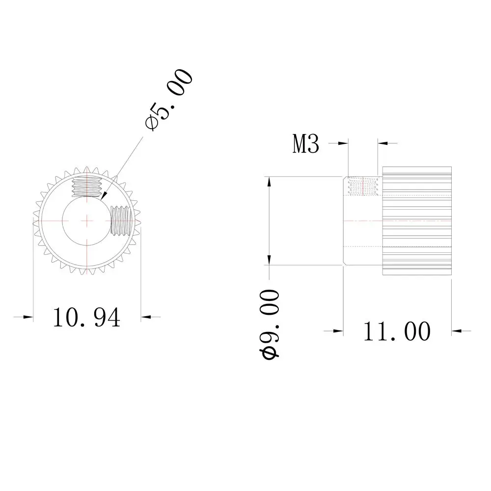 BIQU 3D Printer Accessories 36 Teeth MK7 / MK8 Stainless Steel Planetary Gear Wheel Extruder Feed Extrusion Wheel