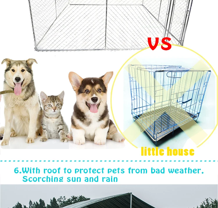 Cheap large chain link dog box kennel chain link dog run