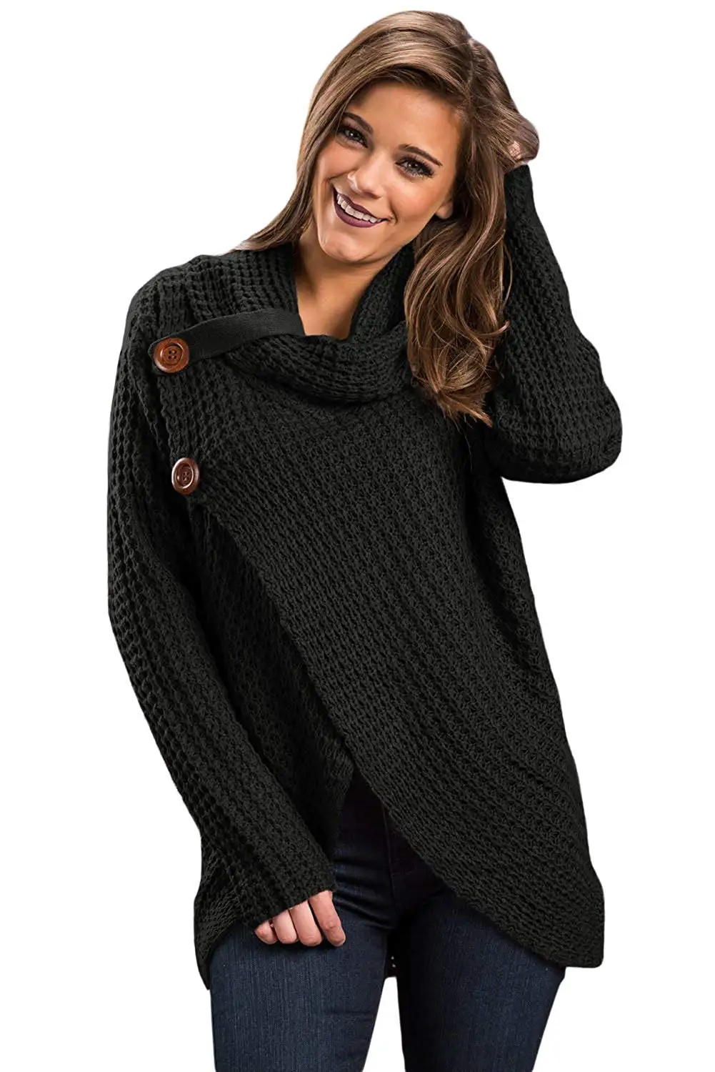 BU2H Men Plus Size Plus Size Autumn Half Turtleneck Solid Slim Wool Knitwear Pullover Sweater