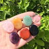 Natural 7Chakra Healing Stones Flat Crystal Worry Stone Lucky Pocket Stone