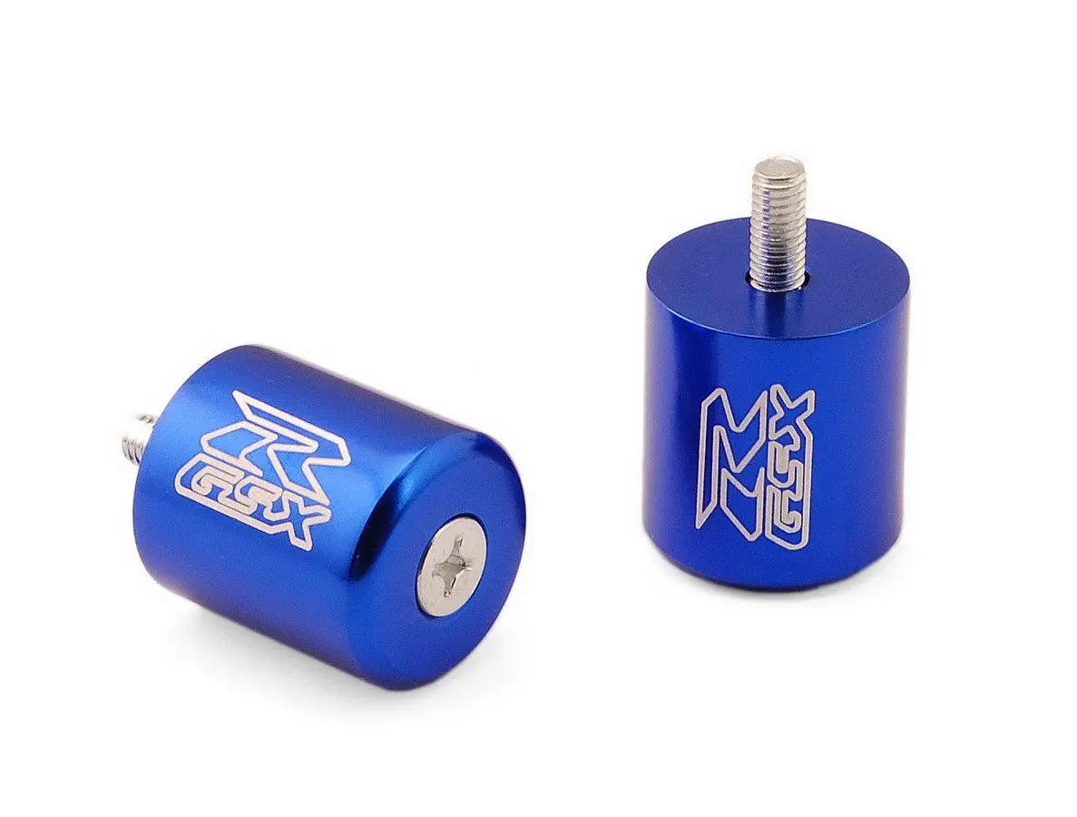 LUO Motorcycle Racing CNC Rear Caps Plugs Handlebar Protector Grips Bar Ends Weights Slider Blue Fit For Suzuki GSXR600 1996-2005