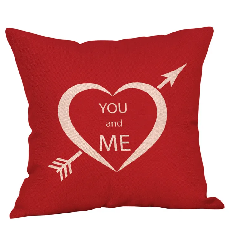 I Love You Cushion Cover Home Sofa Car Valentine's Day Decoration Linen ...