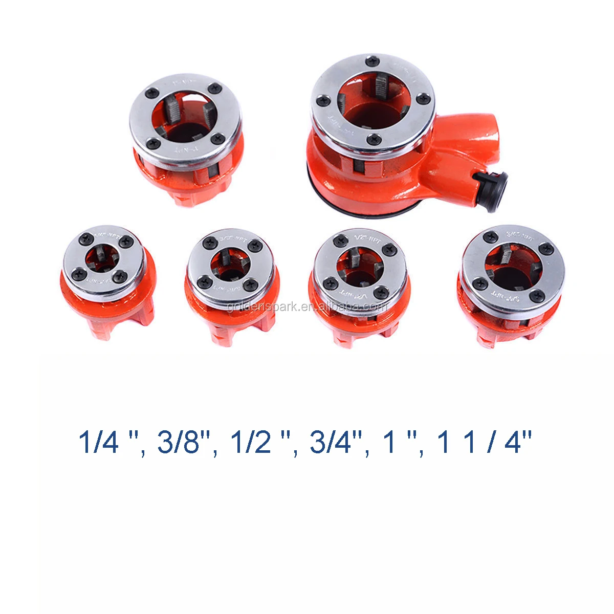 Ratchet Pipe Threader Kit Set Ratcheting With 6 Dies And Plastic