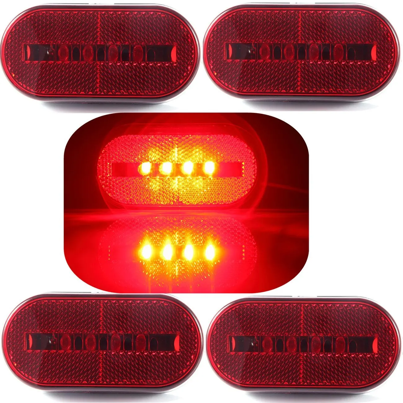 10x 12V LED oval side outline orange marker lights truck caravan trailer van camper bus