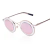Newest Fashion Women Round Sunglasses Personality metal frame Sunglasses Brand Design Men sunglasses mirror European style