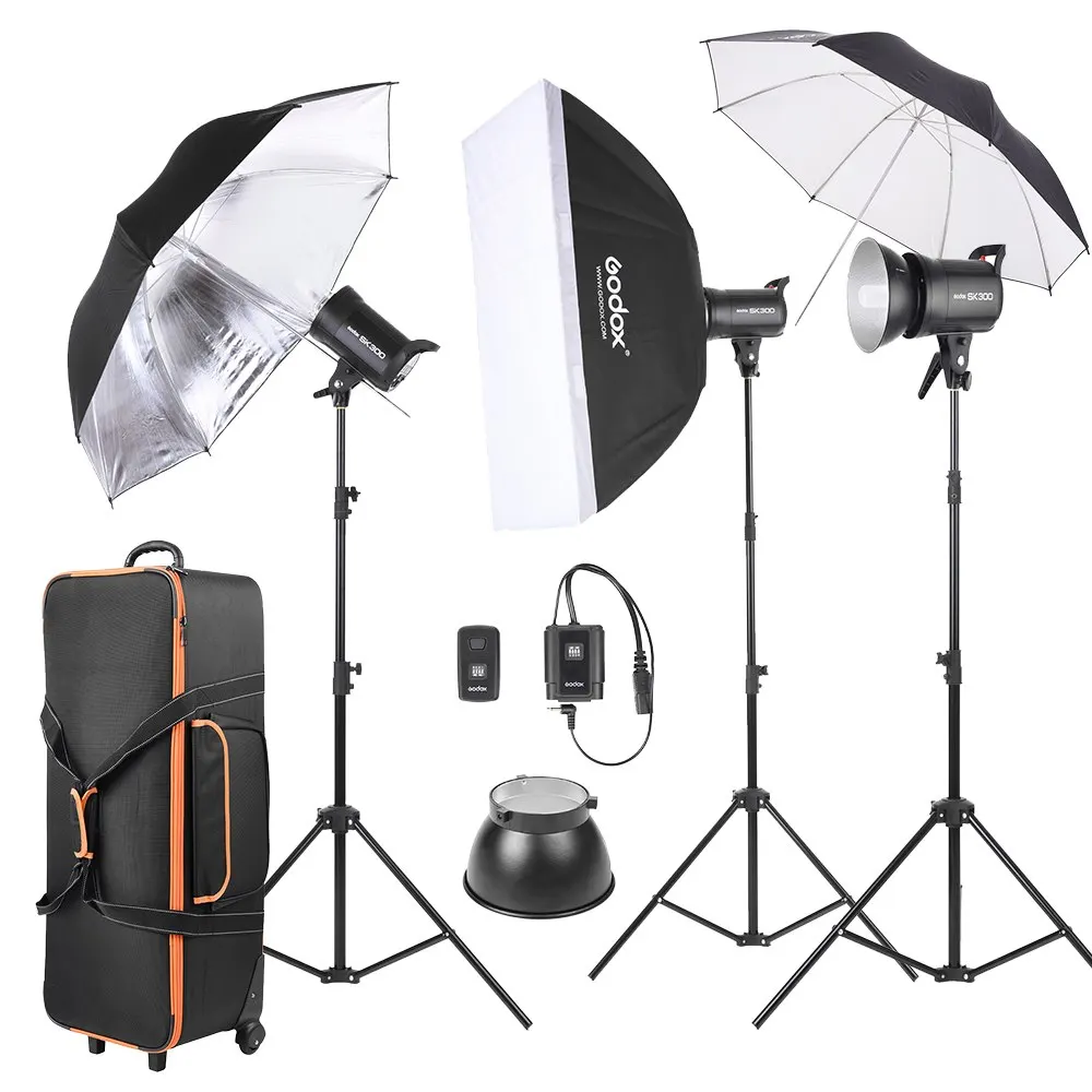 Godox 900w Sk300ii 3 X 300ws 2.4g Bowens Mount Strobe Flash Kits For