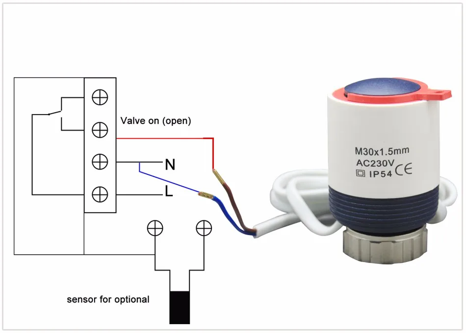 Normally Closed Electric Thermal Actuator 220v For Brass Manifold For
