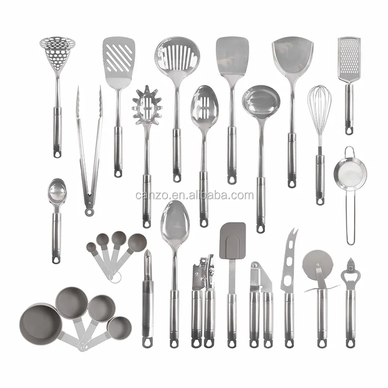 29 Pieces Premium Style Stainless Steel Kitchen Utensil Set Cooking