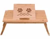 Bamboo Adjustable Laptop Desk with USB Radiator Foldable Reading Table Serving/Bed Tray Desk