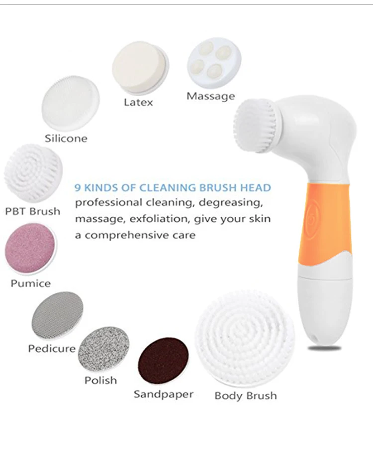 Private label waterproof electric facial cleansing brush customized portable facial cleaning brush