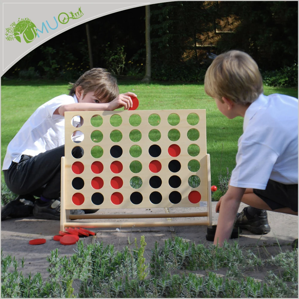 Classic Mdf Wooden Giant Connect 4 Four Game With Plastic Discs For