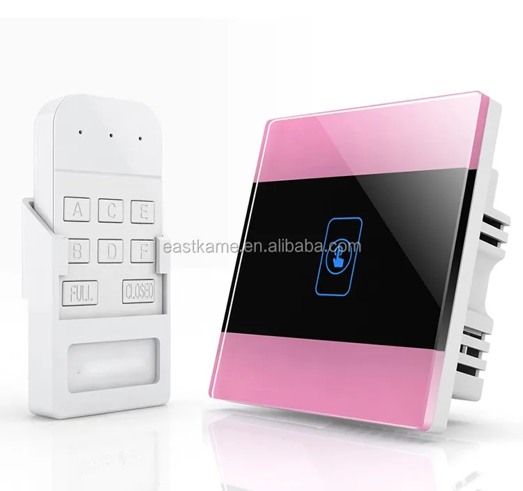 Pink 1gang Crystal Glass Panel 433mhz Wifi Smart Led Light