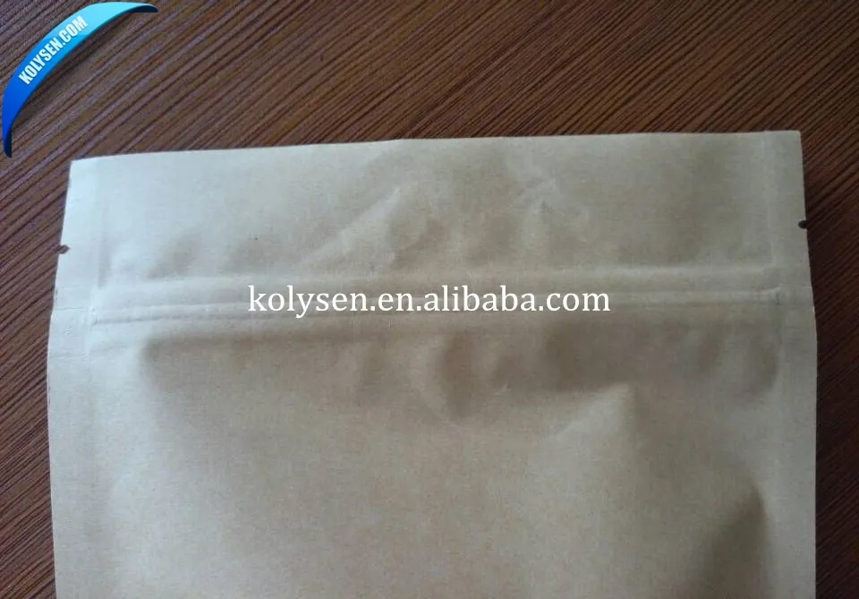 100g 250g 500g 1kg foil lined standup kraft paper bag with zip lock