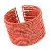 Wholesale Bohemian Seed Bead Boho Cuff Bangle Bracelet Multi Layer Beads Bangles Open Bracelet