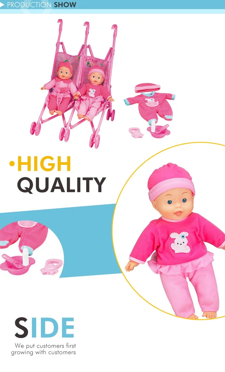 13 Inches Plastic Twin Reborn Baby Doll With Doll Stroller Set Buy