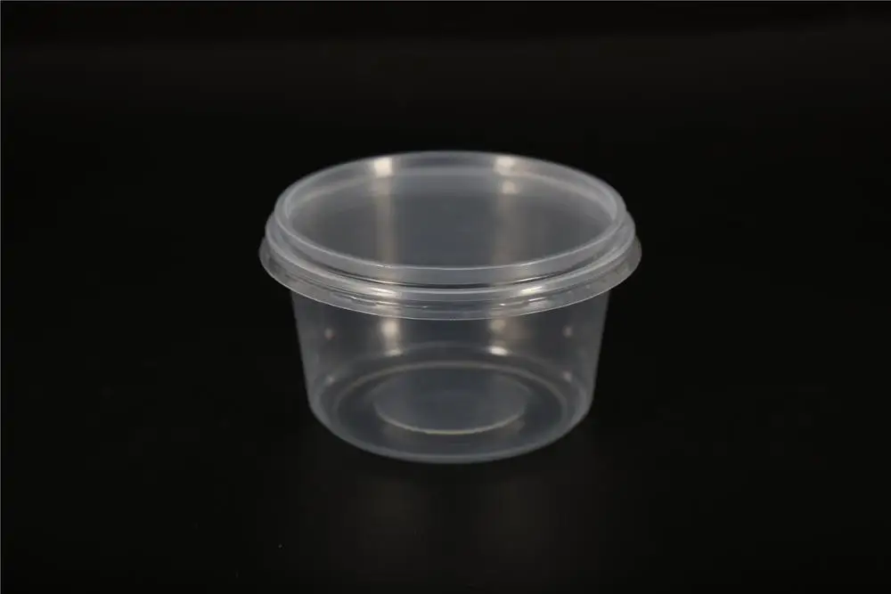 16oz Pp Disposable Clear Round Plastic Fruit Food Container With Lids