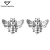Simple ladies' earrings metal insect jewelry gold/silver plated small bee alloy stud earrings