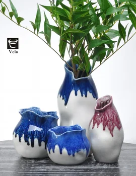 Antique Ceramic Flower Vase For Wholesale Home Decor Blue And