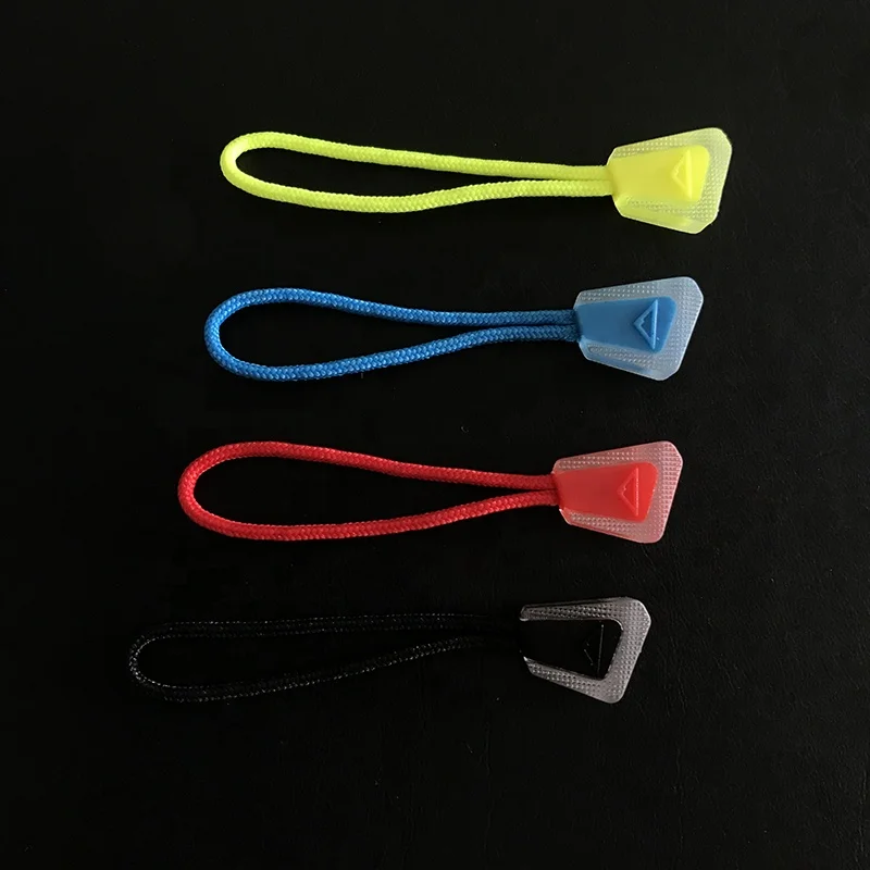 Colorful Durable Cord Zipper Puller String Zipper Pull Plastic Zipper