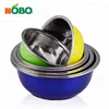 Beautiful colorized 3pcs/ set stainless steel cooking bowl