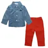 2019 fashion handsome boys summer clothes sets factory price long sleeve school baby high end baby boy clothes