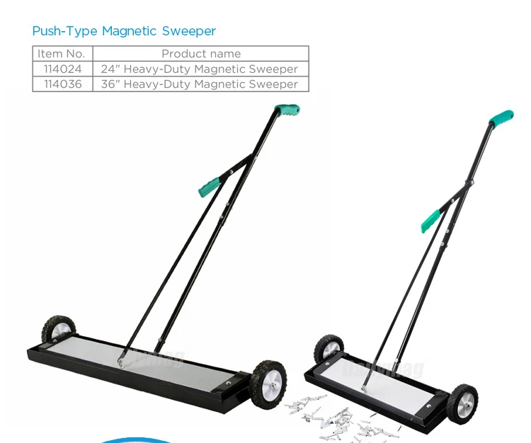 Easy Work Pick Up Road Floor Sweeper With Wheels And Release