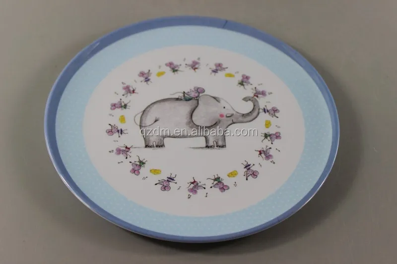 Elephant Print 11" Melamine round plate