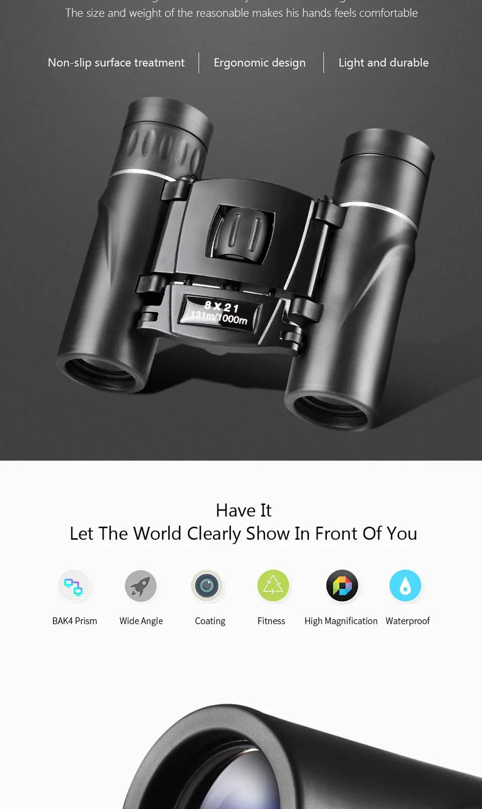 High Quality Small Pocket 8x21 Binocular Factory Direct Customized