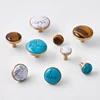 Furniture Cabinet Kitchen Bedroom Hardware Crystal Pull Handles Brass Door Stone Knobs C-0820