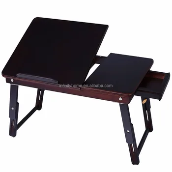 Office Furniture Solid Wood Folding Laptop Lap Desks With Flip Top