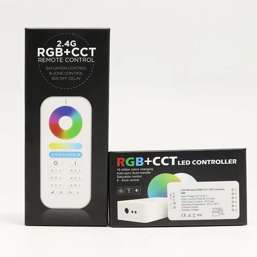 2.4G RF Input DC12~24V Mini Remote RGBW Controller With 8 Zone Touch Screen Remote Control