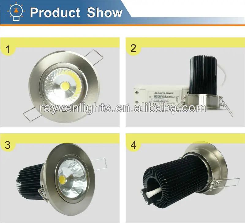 High Lumen SAA CE RoHS Competitive price  office 12w cob led dimmable downlight