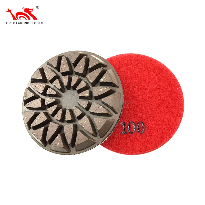 Diameter 3 inch Resin Bond Diamond Polishing Pads For Polishing Concrete Terrazzo Stone Floor With Good Gloss