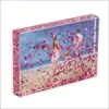 Liquid quicksand clear crystal replaceable photo flow flash acrylic photo frame