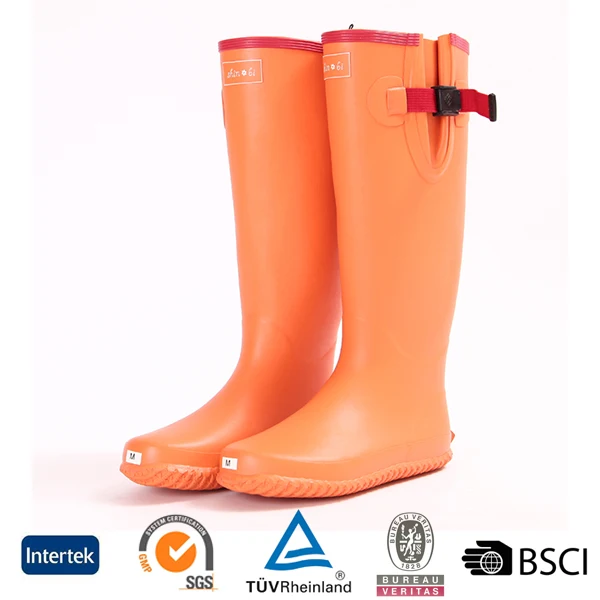 womens orange rain boots