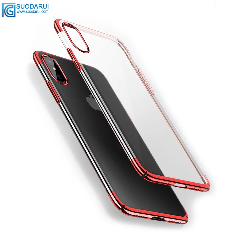 Plating tpu Transparent phone Case for iPhone For Huawei For Samsung for Xiaomi For Vivo for Opp0 protective Cover