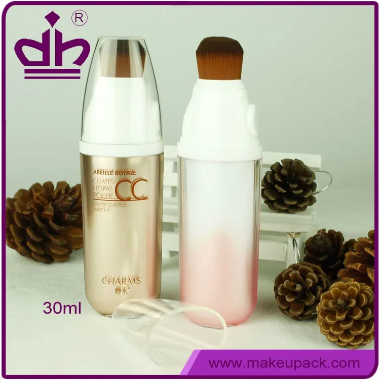 30ml Cosmetic Compact Plastic Tottle Bottle With Brush Applicator - Buy