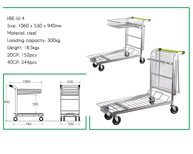 Heavy duty logistic warehouse platform cart