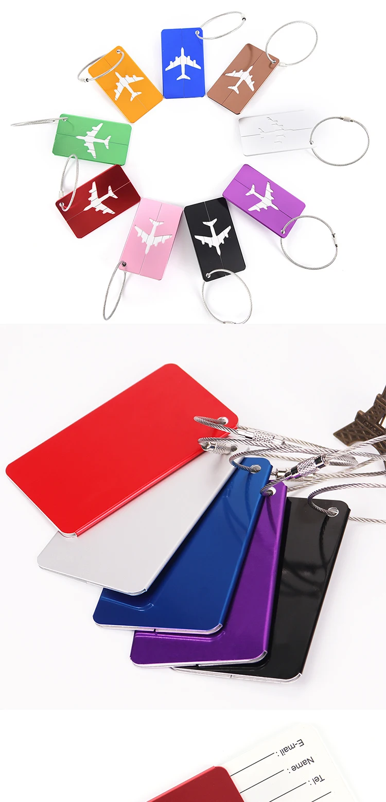 2023 Name Tag Aluminum Ally Steel Wire Aluminium Alloy Name Card Luggage Tag Airline Luggage