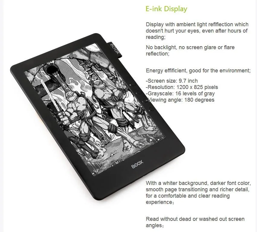 China Manufacturer Ereader Ebook 1+16gb,Wifi 9.7 Inch Pdf Ebook