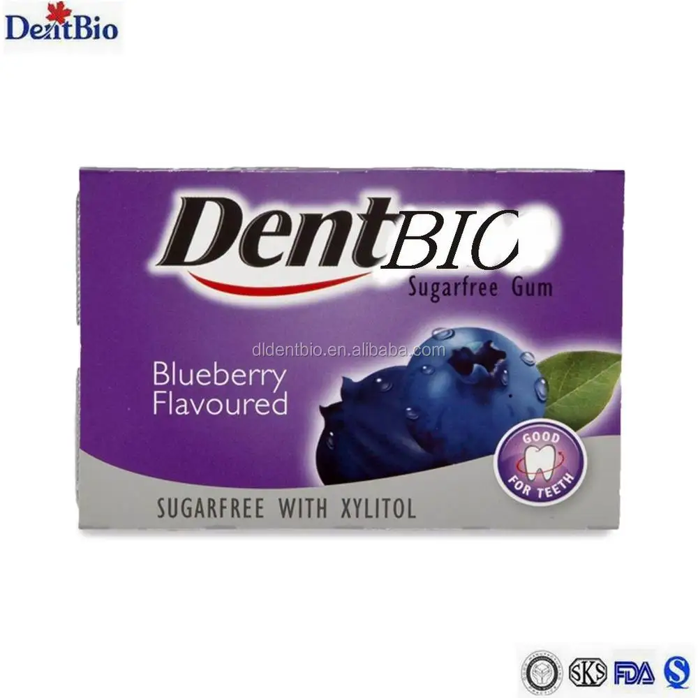 Gmo Free Blueberry Sugar Free Chewing Gum - Buy Denture Chewing Gum