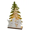 Christmas Wooden Pre-Lit Tree and Reindeer Scene Table Christmas Decoration Battery LED Light