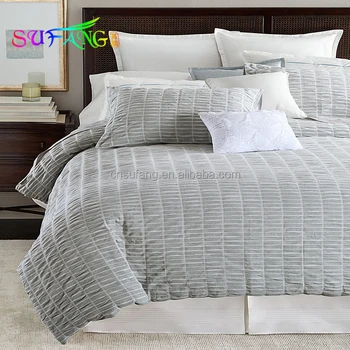 Satin Strip Wholesale Comforter Sets Luxury Bedding Set White