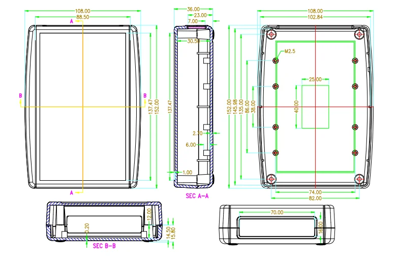 small plastic enclosure for electronic devices with high quality and good price