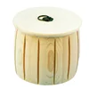Pine wood barrel shaped wooden tea holder, wooden tea box with lid and lock
