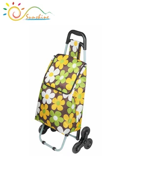 Foldable Hand Cart Folding Three Wheel Shopping Trolley Made In China 