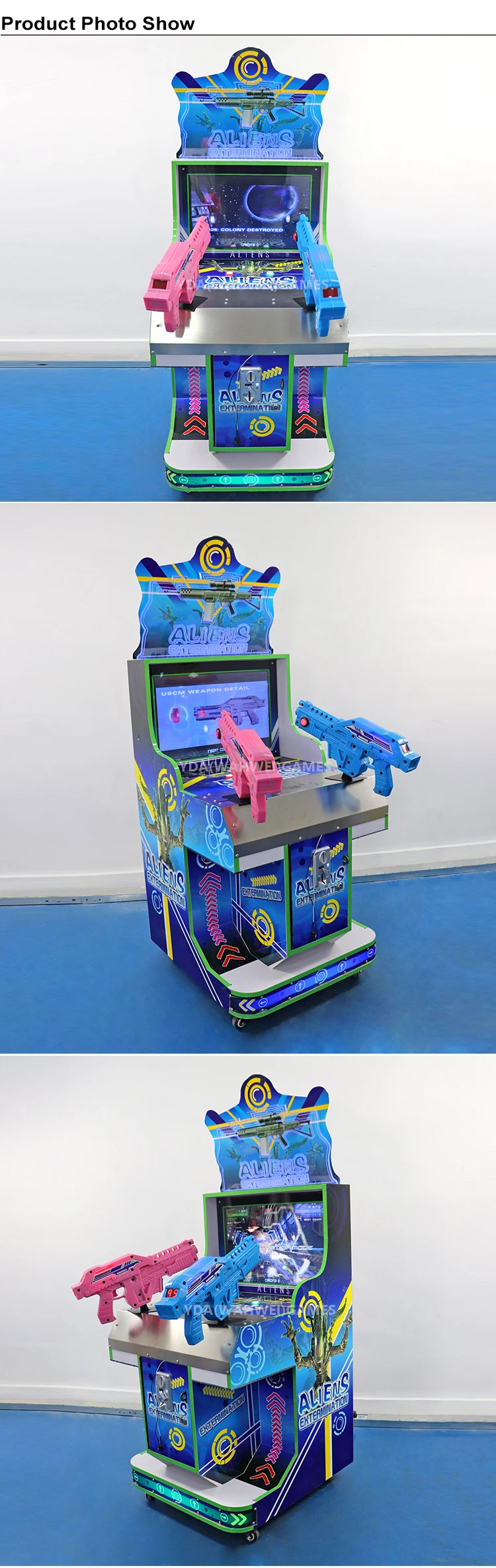 Arcade Shooting Game 55'' Lcd Two Players Ghost Coin Operated Shooting