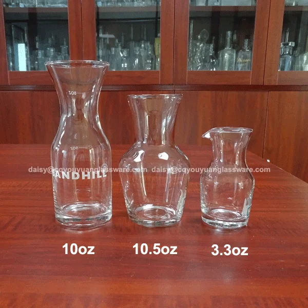 3.3oz clear glass liquor decanter blown